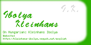 ibolya kleinhans business card